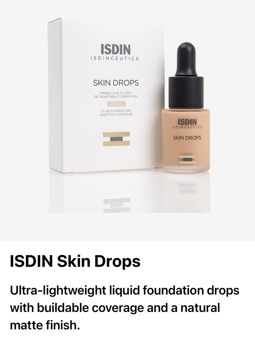 Skin Drops Fluid Foundation - Sand (15 mL).       ISDIN